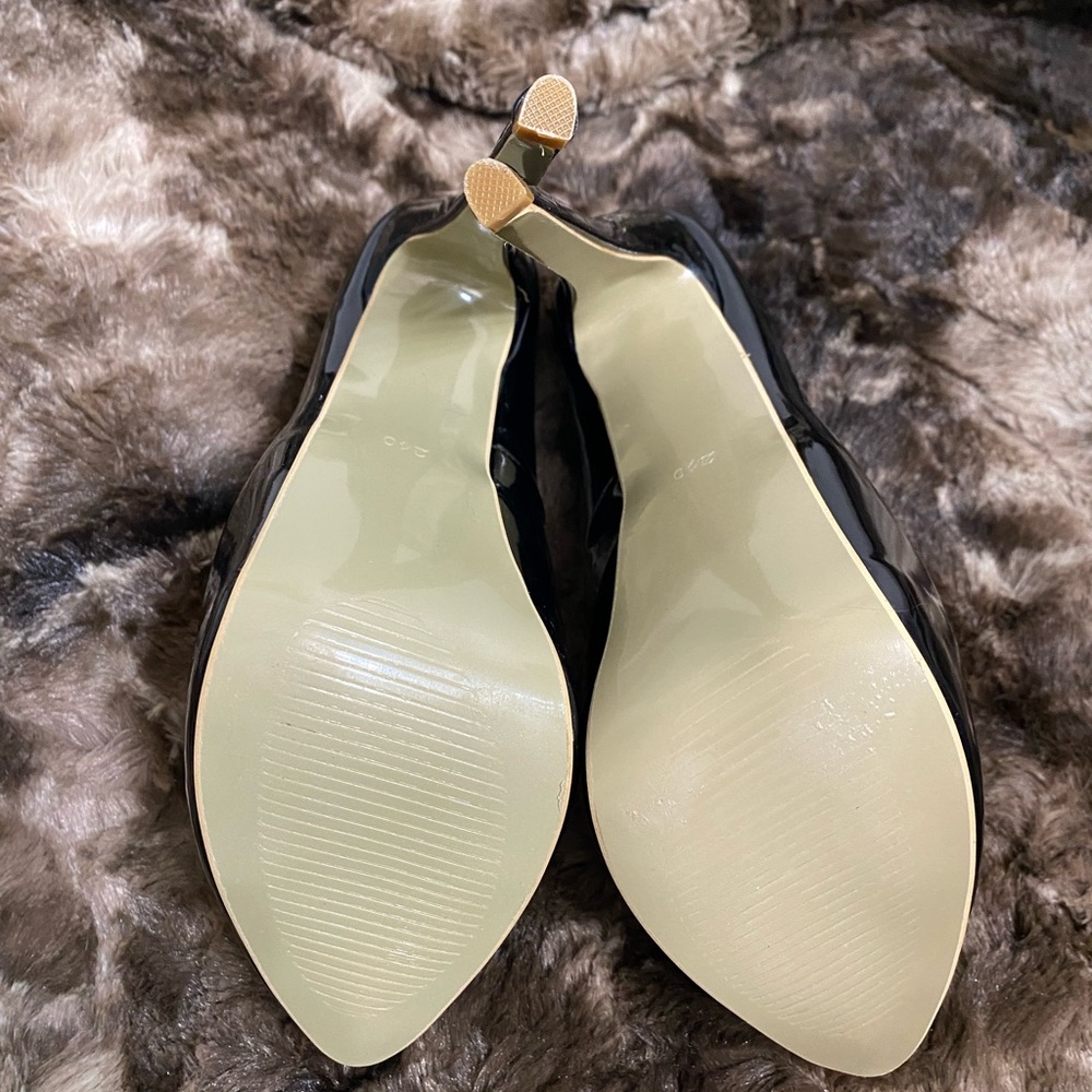 Pu Black Hidden Platform Heels - image 8